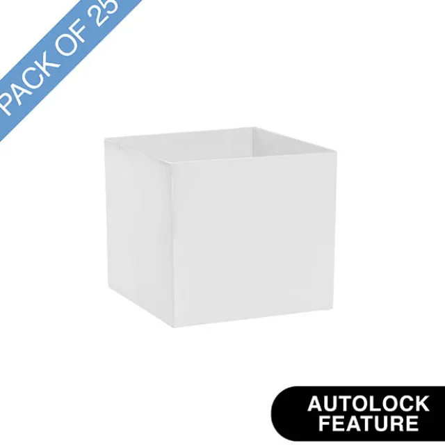 Mini Posy Box Gloss Autolock Base Pk25 White (13x12cmH)