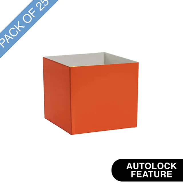 Mini Posy Box Gloss Autolock Base Pk25 Orange (13x12cmH)