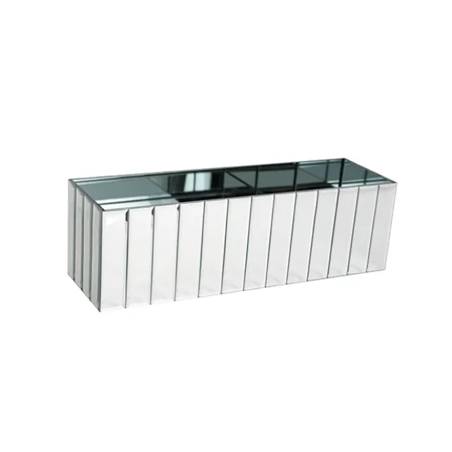 Mirror Strip Trough Glass Vase Silver (40cmLx12cmH)