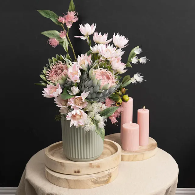 Blushing Bride Protea x8 Heads Light Pink (68cmH)