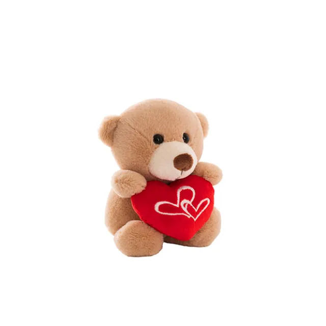 Teddy Bear Nelson w Love Heart Plush Toy Camel Brown(14cmST)