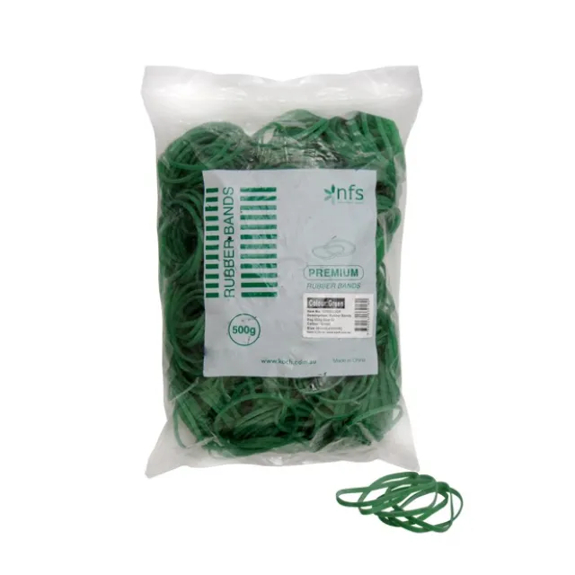 Rubber Bands Green Bag 500g Size 32 (75mmLx3mmW)