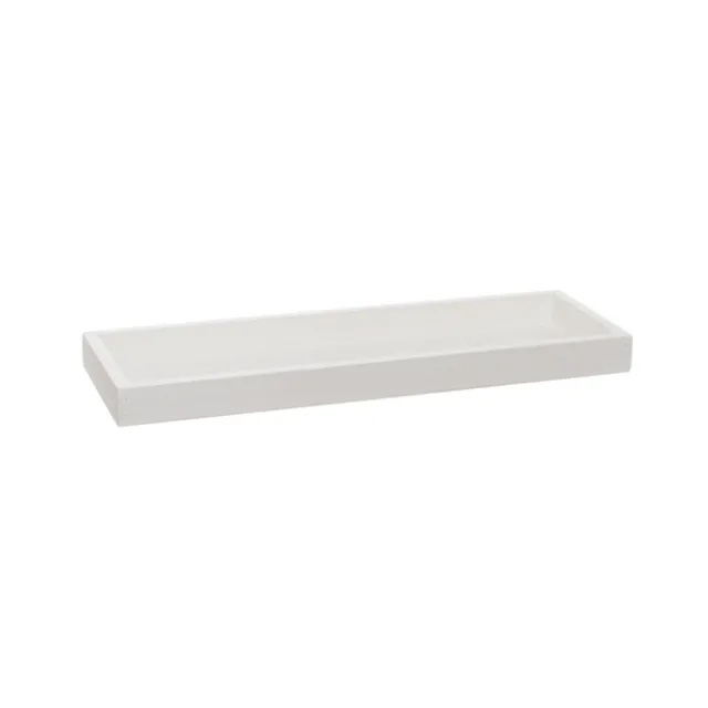 Wooden Tray Low Edge Rectangle White Wash (36x12x2.6cmH)