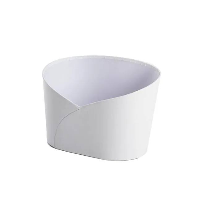 Hamper Bucket Oval Medium White (26.5x18.5x18cmH)