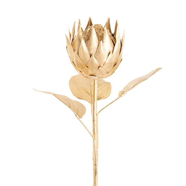 Native Protea Open Head Metallic Gold (63.5cmH)