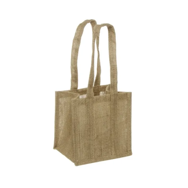 Natural Jute Posy Bag With Plastic Liner (18x16.5x17cmH)