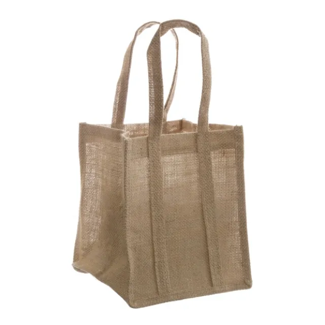 Natural Jute Posy Bag With Plastic Liner (23x22x20cmH)