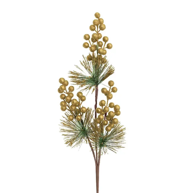 Needle Pine Berry Spray Gold (60cmH)