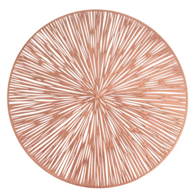 Table Placemat Round Set 2 Round Rose Gold (38cmD)