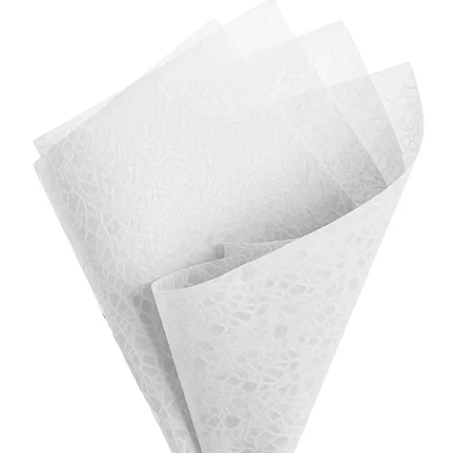 Nonwoven Embossed Wrap Sheets Bark White (50x70cm) Pack 50