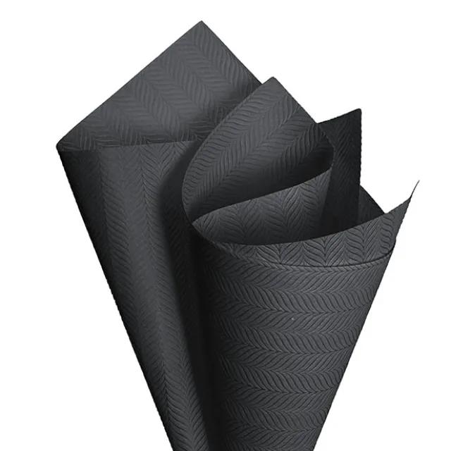 Nonwoven Embossed Wrap Sheets Willow Black Pk 50 (50x70cm)