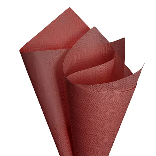 Nonwoven Embossed Wrap Sheets Willow Dark Red Pk50 (50x70cm)