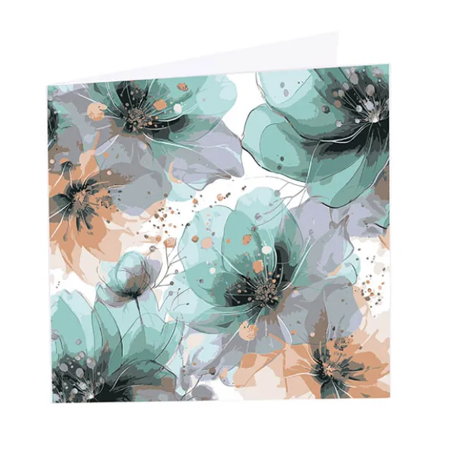 Nouvelle Gift Card & Envelope Teal Magnolias Pk25 (10x10cmH)