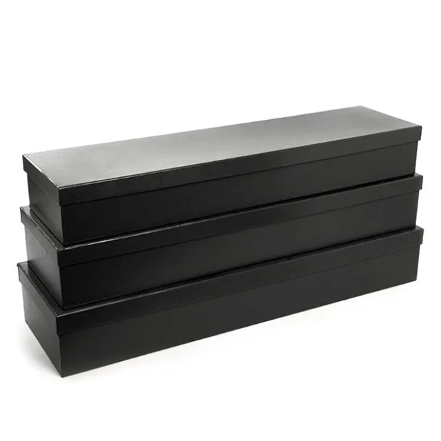 Glossy Rose Box Dozen Black (75x21x11cmH) Set 3