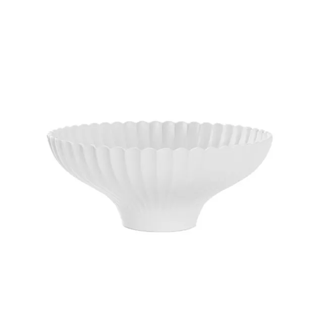 Scallop Bowl Matte White (24cmDx10cmH)