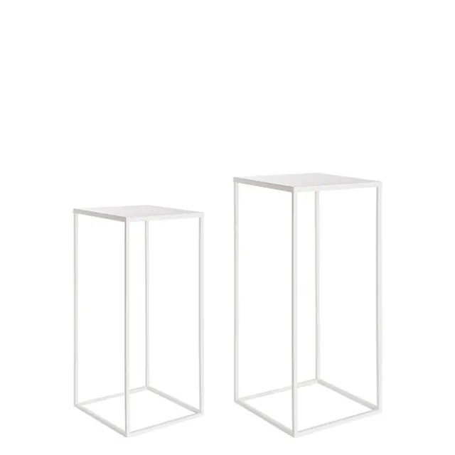 Metal Centrepiece Table Stand Set 2 White (65cmH&50cmH)