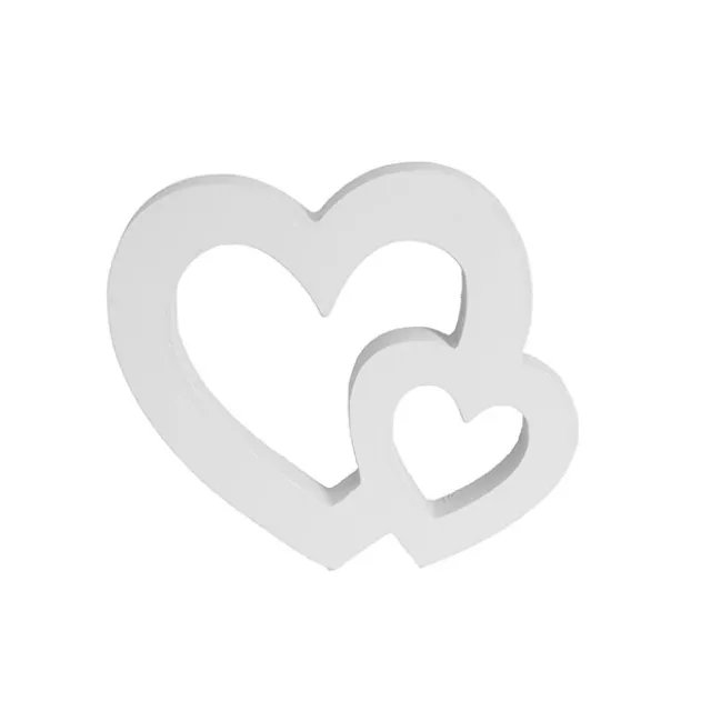 Wooden Love Heart Matte White (18cmH)
