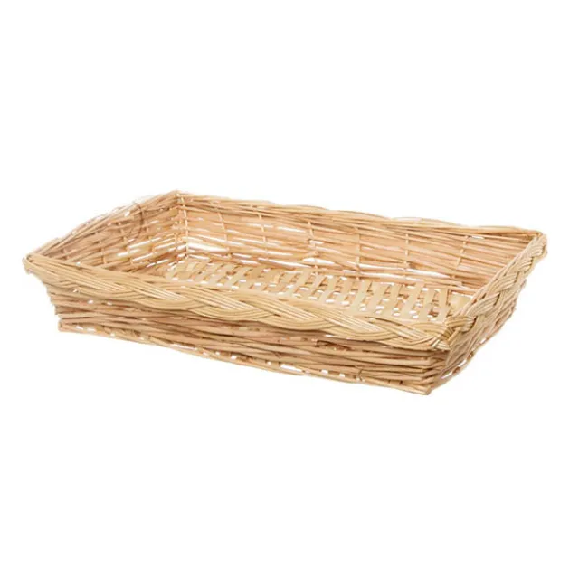 Willow Bread Basket Tray Rectangle Natural (42x29x8cmH)