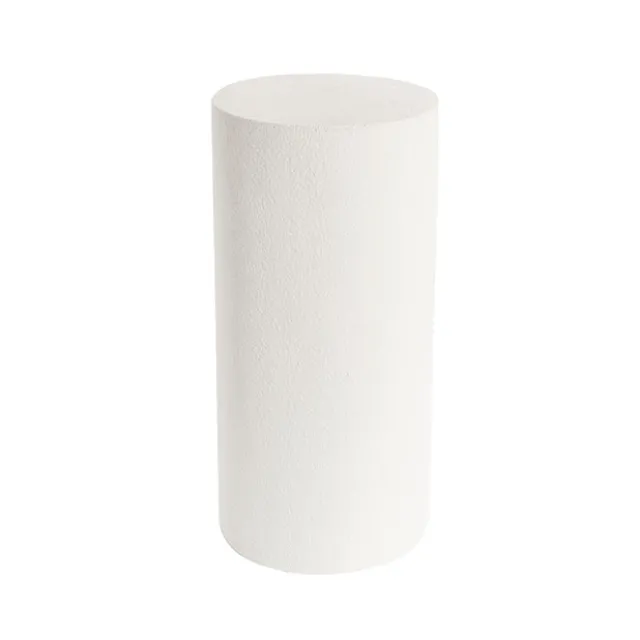 Fibreglass Plinth Round Limestone White (33cmDx71cmH)