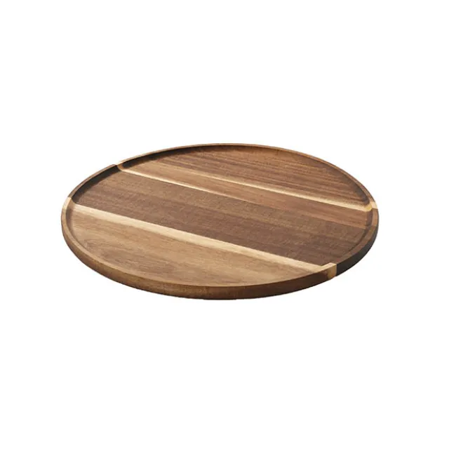 Acacia Wood Round Serving Tray Brown (30cmDx1.5cmH)