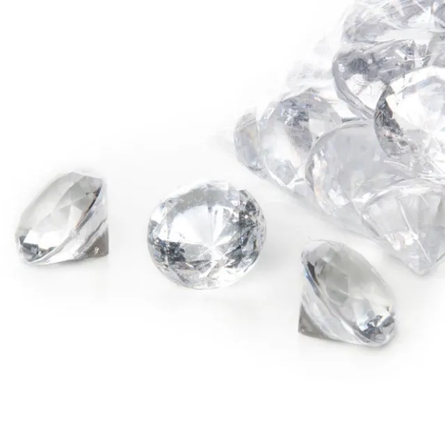 Acrylic Diamond Scatters 38mmD Large Clear (400g Bag)
