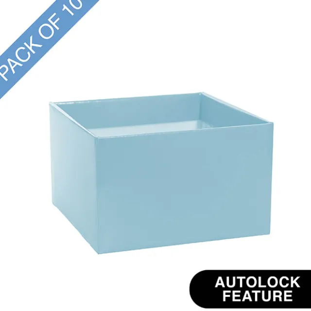 Medium No.6 Posy Box Autolock Base Pk10 Baby Blue (16x12cmH)