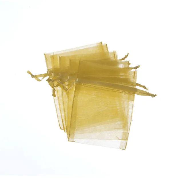 Organza Gift Bomboniere Bag Small Gold Pack 10 (7.5x10cmH)