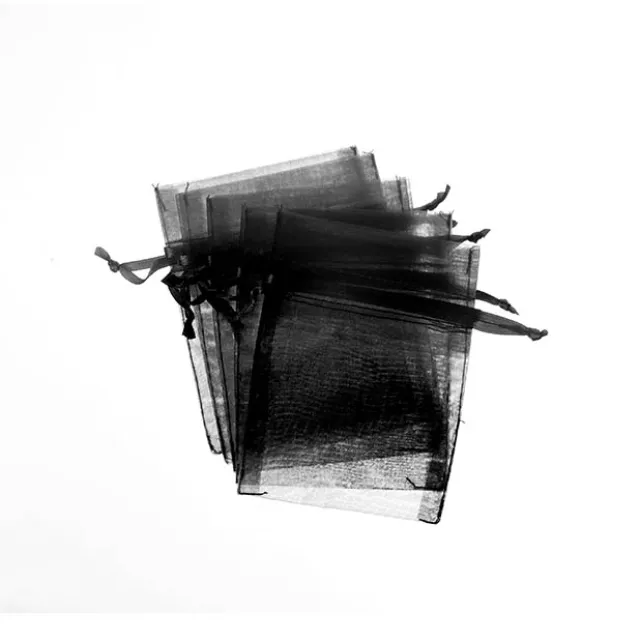 Organza Gift Bomboniere Bag Small Black Pack 10 (7.5x10cmH)