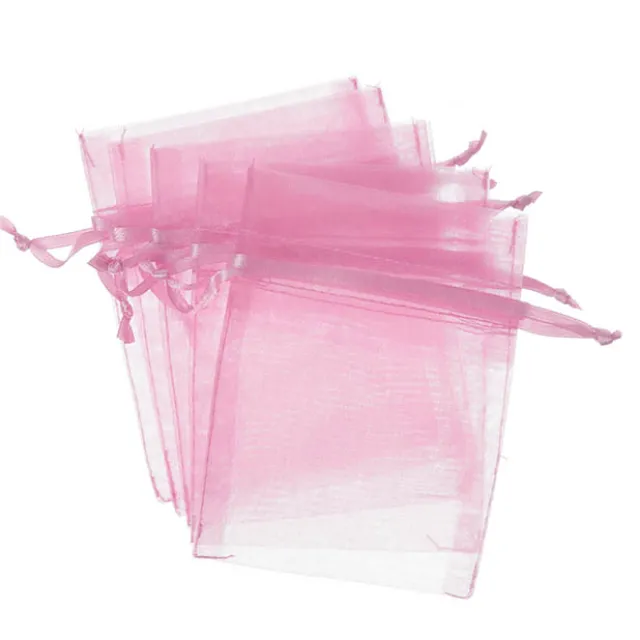Organza Gift Bomboniere Bag Medium Pink Pk 10 (12.5x17cmH)