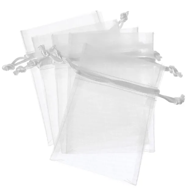 Organza Gift Bomboniere Bag Medium White Pk10 (12.5x17cmH)