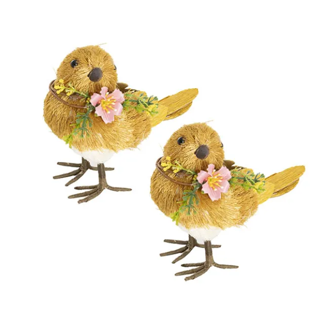 Standing Bird Pack 2 Yellow (16x8x12cmH)