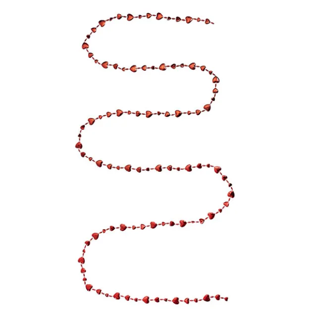 Beaded Heart Garland Shiny Red (2.7mL)