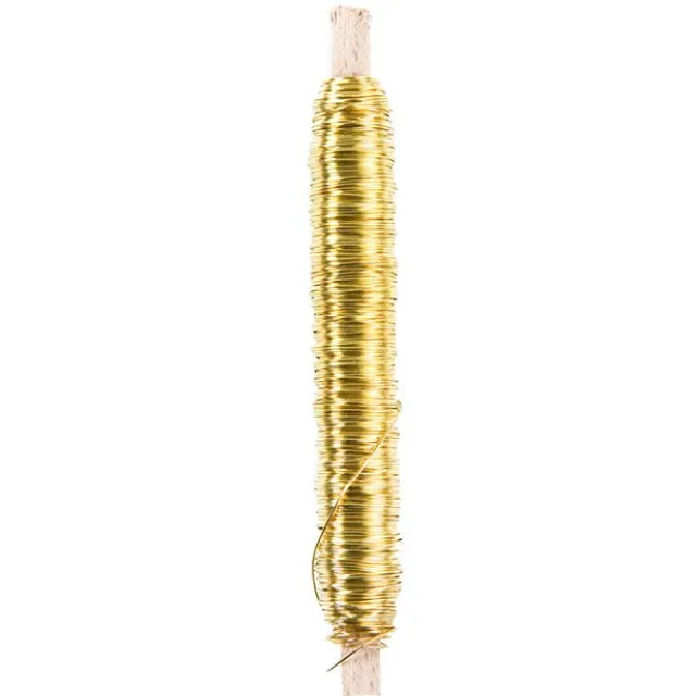 Painted Metallic Wire 0.55mmx50m onStick 100g LightGold 23ga