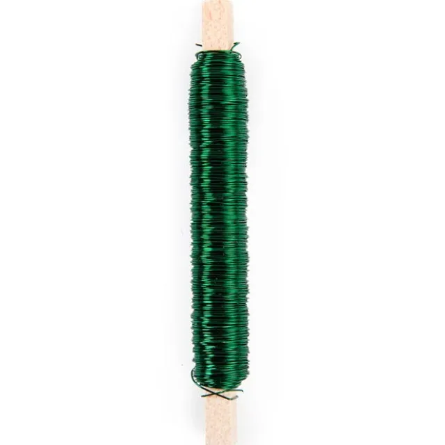 Painted Metallic Wire 0.55mmx50m on Stick 100g Green 23ga
