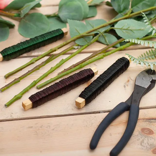 Painted Metallic Wire 0.55mmx50m on Stick 100g Brown 23ga