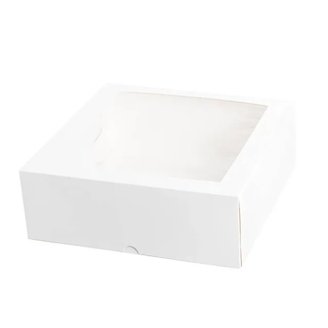 Patisserie Square Window Box 11" White (280x280x100mmH)