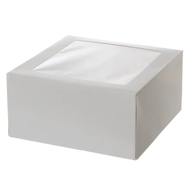 Patisserie Square Window Box 9" White (230x230x75mmH)