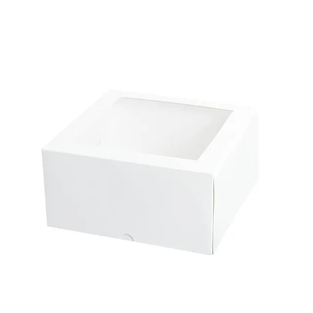 Patisserie Square Window Box 9" Deep White (240x240x120mmH)
