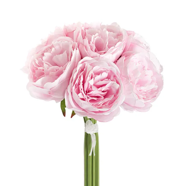 Peony Bouquet Emily x8 Flowers Pink (34cmH)