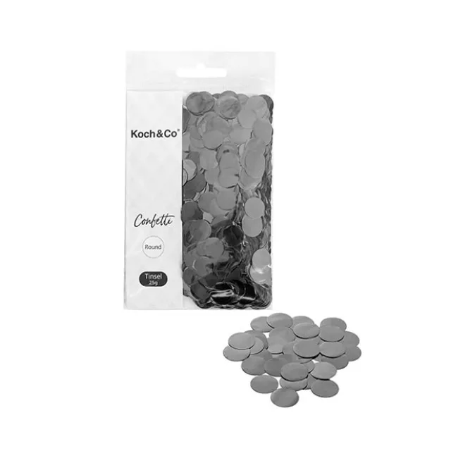 Confetti Round Shape 25g Bag (1.5cmD) Silver