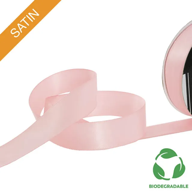 Ribbon Bio-Poly Blend Deluxe Satin Baby Pink (25mmx25m)