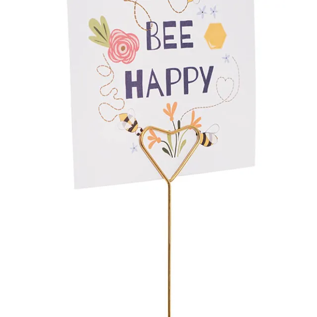 Pick Card Holder Metal Heart Gold Pack 10 (3.2cmx34cmL)