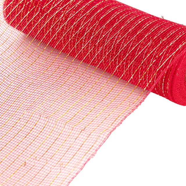Plastic Mesh Narrow Roll Metallic Red (25cmx9m)