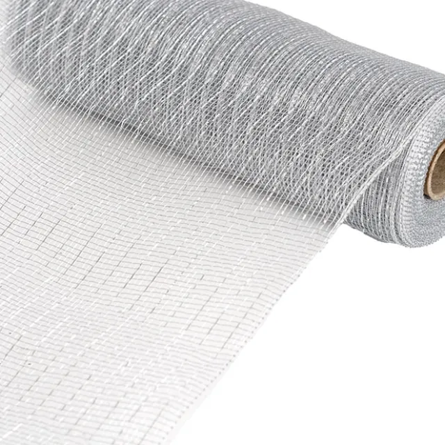 Plastic Mesh Narrow Roll Metallic Silver (25cmx9m)