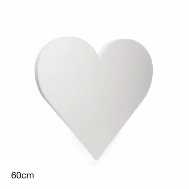 Polystyrene Heart Solid (W60cmx52cmx5cm) 24" Styro