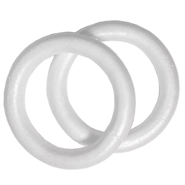 Polystyrene Wreath Full Round Edge (28Dx4cm) Pack 2