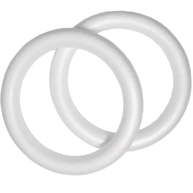 Polystyrene Wreath Full Round Edge (35Dx4.5cm) Pack 2
