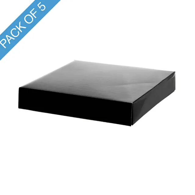 Posy Box Lid Large Gloss Black Pack 5 (22x22x4cmH)