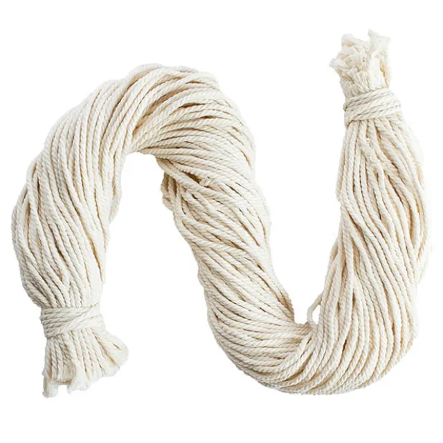 Pre-Cut Cotton String White Bundle 100 (3mm x 70cm Long)