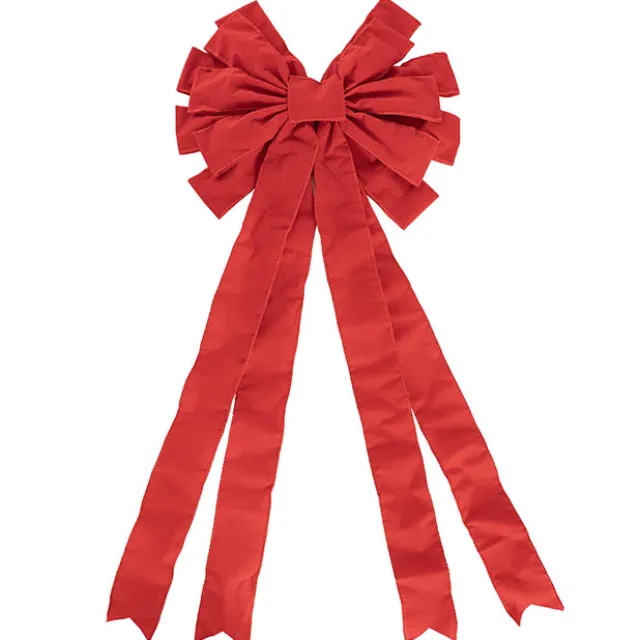Pre-Made Bow Ribon Bow Velvet 14 Loops Red (38Wx75L)